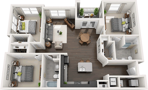 C1 - Three Bedroom / Two Bath